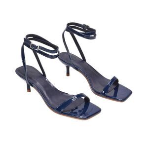 XY London Womens/Ladies Nikita Patent Low Kitten Heel Sandals / Navy